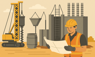 Experienced team working on diaphragm wall construction in Ahmedabad